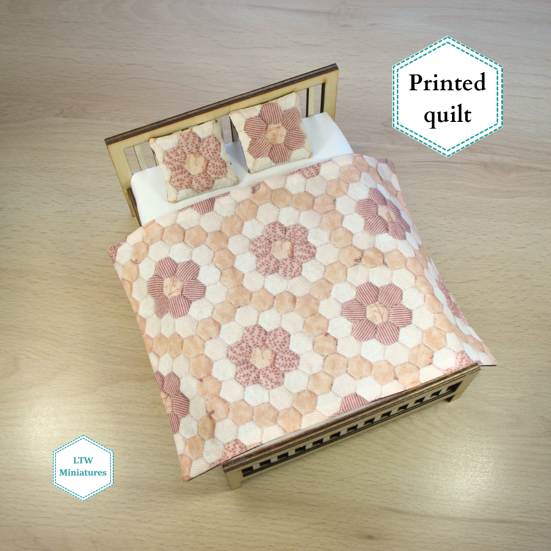 Brown and Cream Printed Quilt