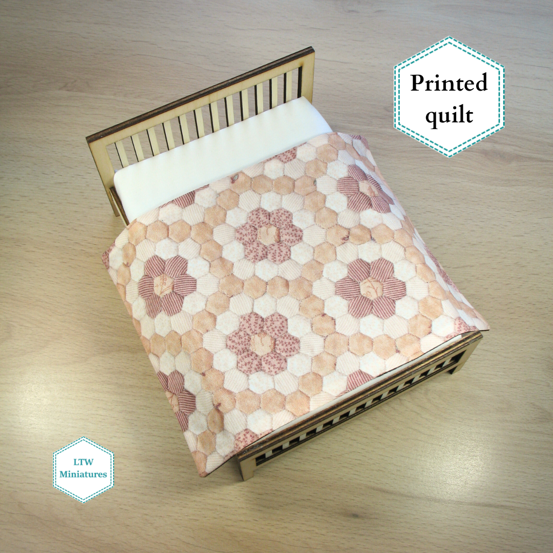 Brown and Cream Printed Quilt