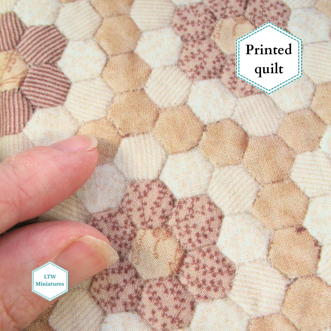 Brown and Cream Printed Quilt