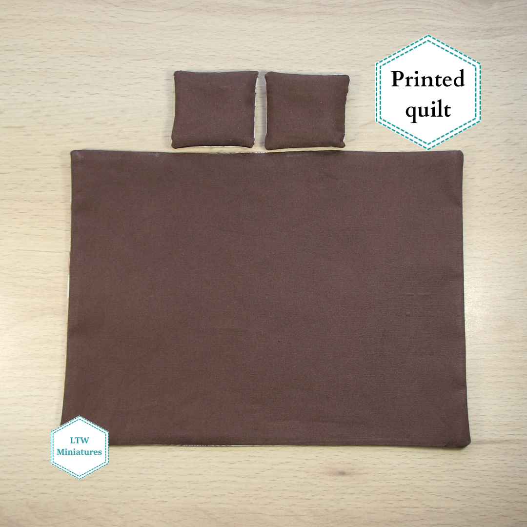 Brown and Cream Printed Quilt