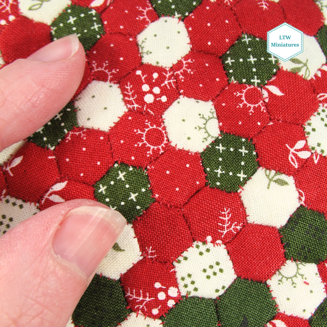 Christmas Snowflake Dollhouse Miniature Quilt and Pillows for 1:12 Double Bed
