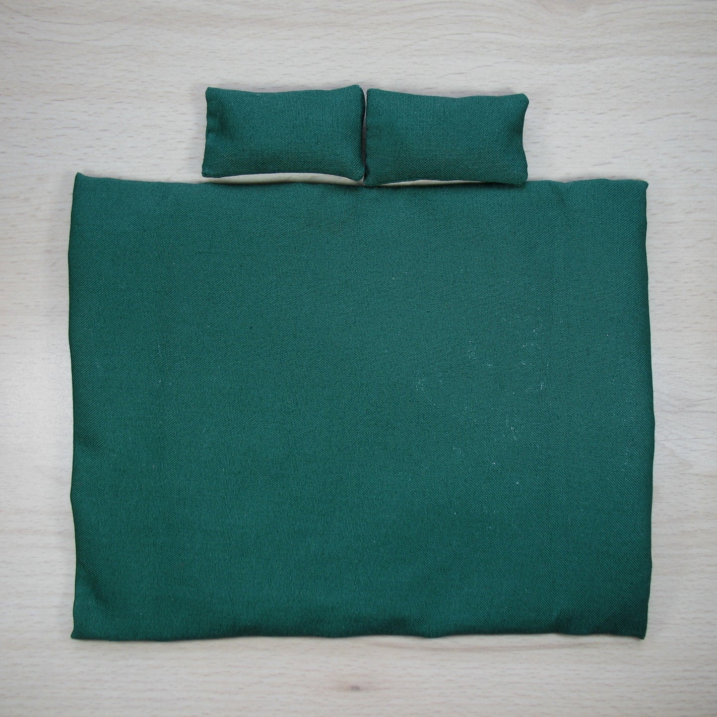 Scrappy Dark Hexies Double Quilt and Pillows for 1:12 Dollhouse