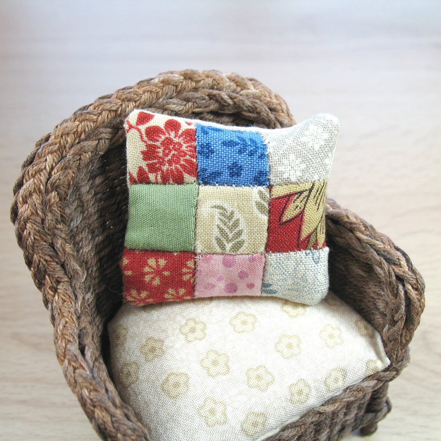 Scrappy Squares 1:12 Patchwork Cushion