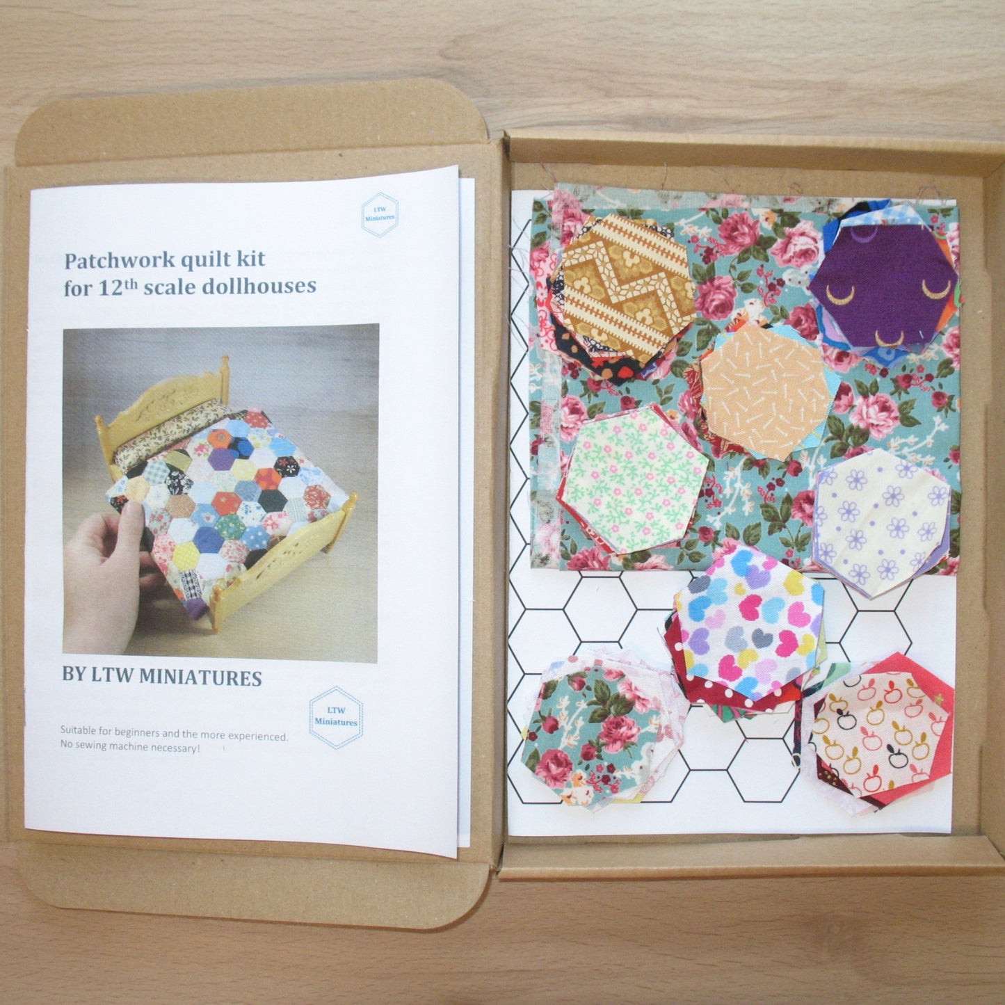 Scrappy Hexies 1:12 Quilt Kit