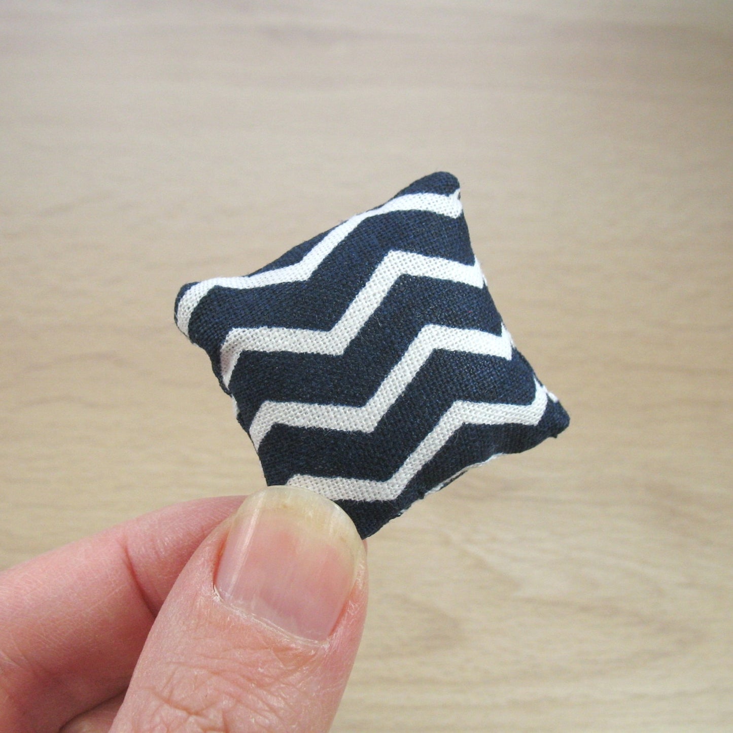 Modern Blue Hexies Double Quilt and Pillows for 1:12 Dollhouse