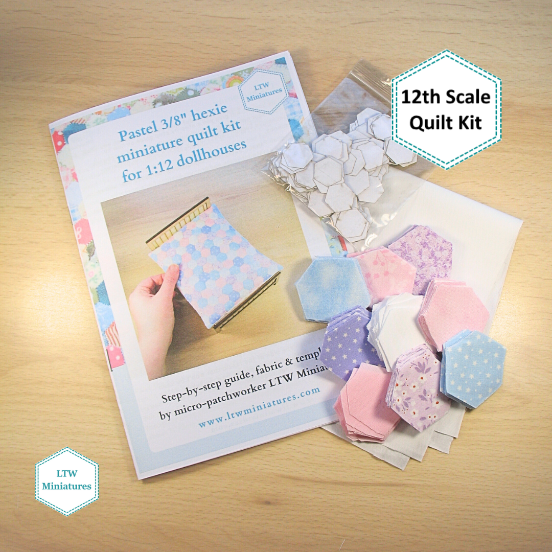 Pastel 3/8" Hexies 1:12 Quilt Kit