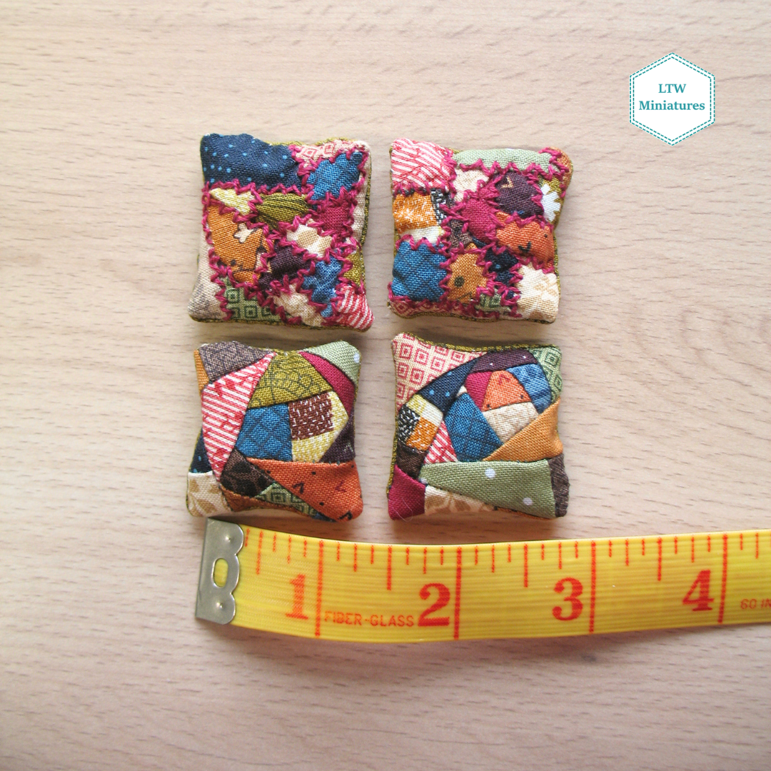 Victorian Crazy Patchwork Cushion for 1:12 Dollhouse