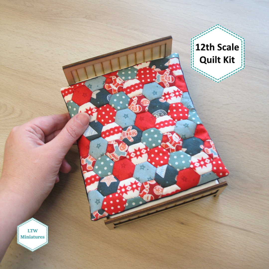 Christmas Scrappy Hexies 1:12 Quilt Kit