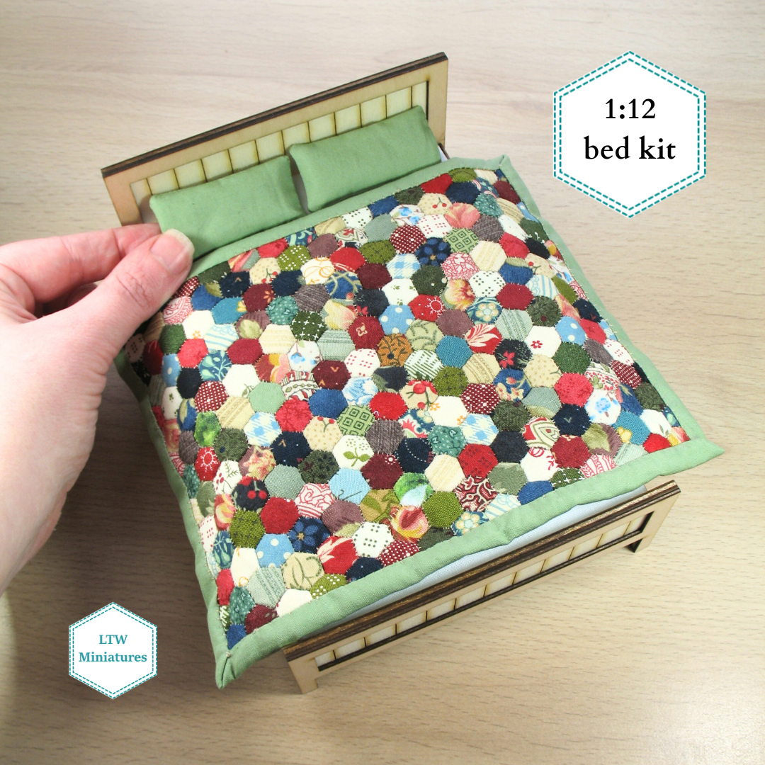 Dollhouse bed kit - panel bed double