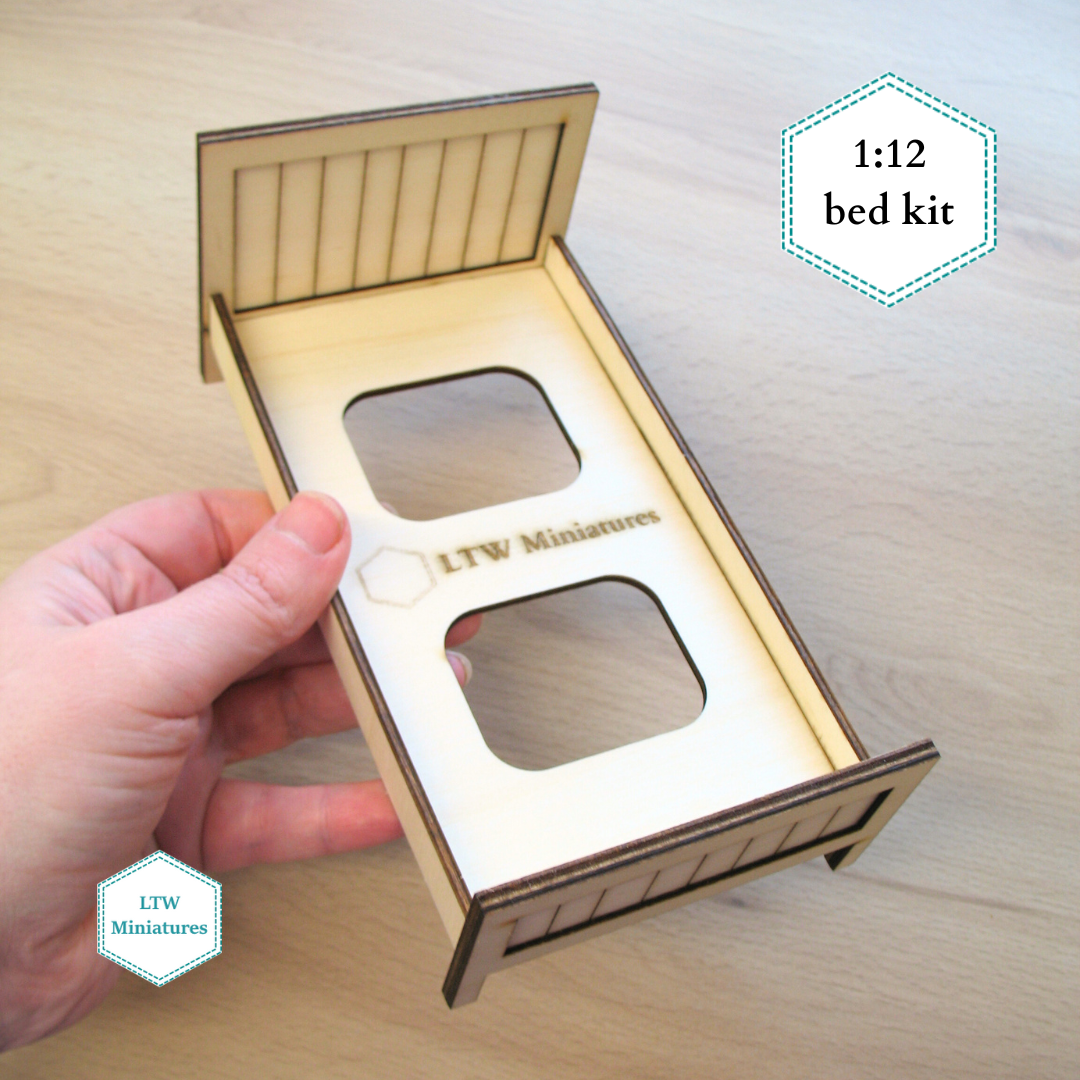 Dollhouse bed kit - panel bed single