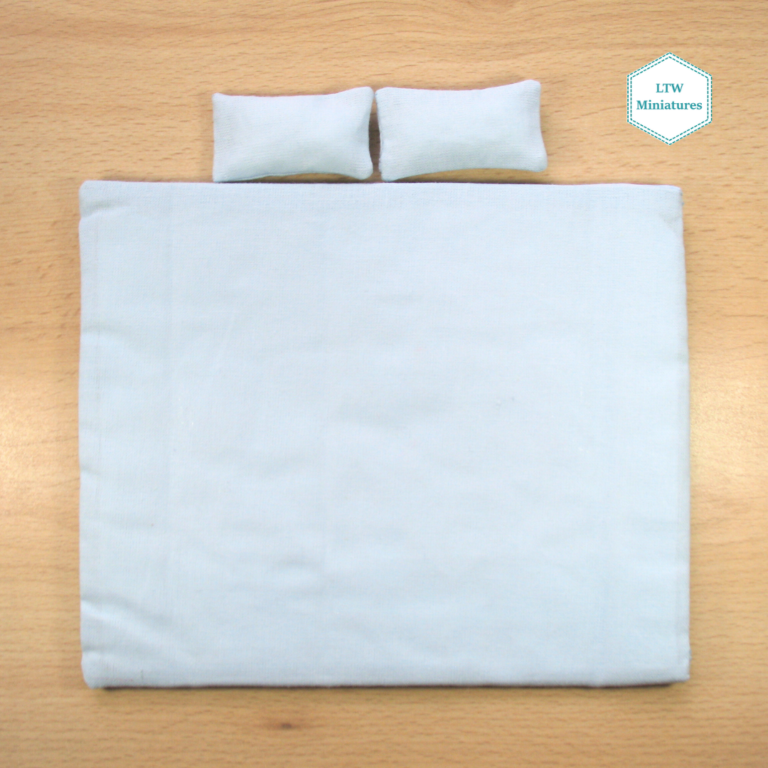 Blue Heart Dollhouse Miniature Quilt - 1:12 Scale