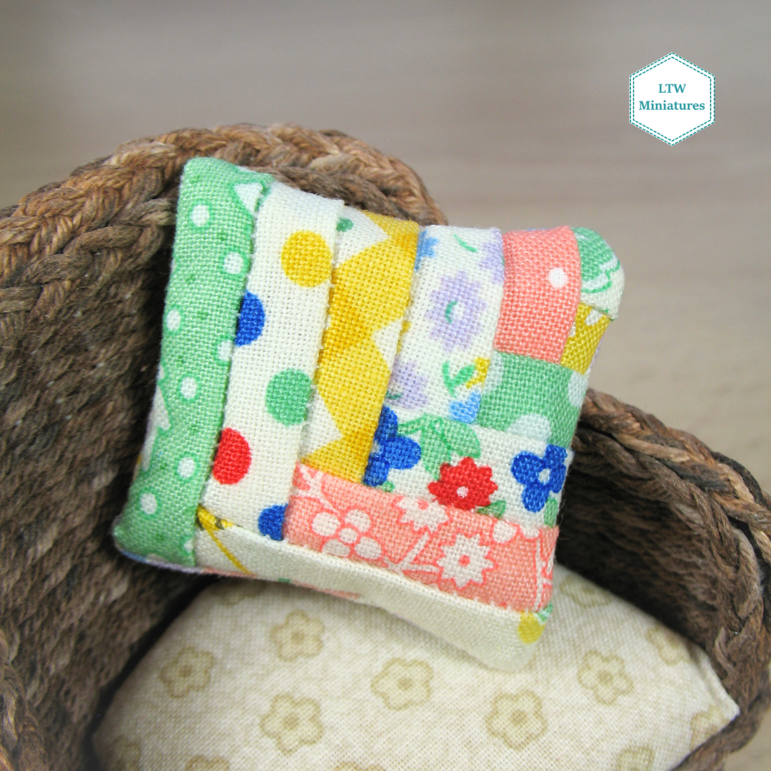 Bright Stripey Patchwork Cushion