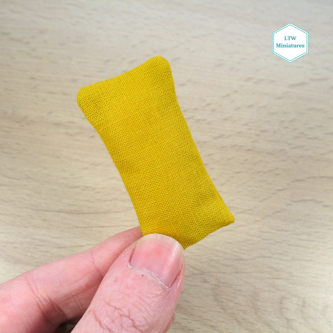 Mustard Yellow Squares Dollhouse Miniature Quilt - 1:12 Scale