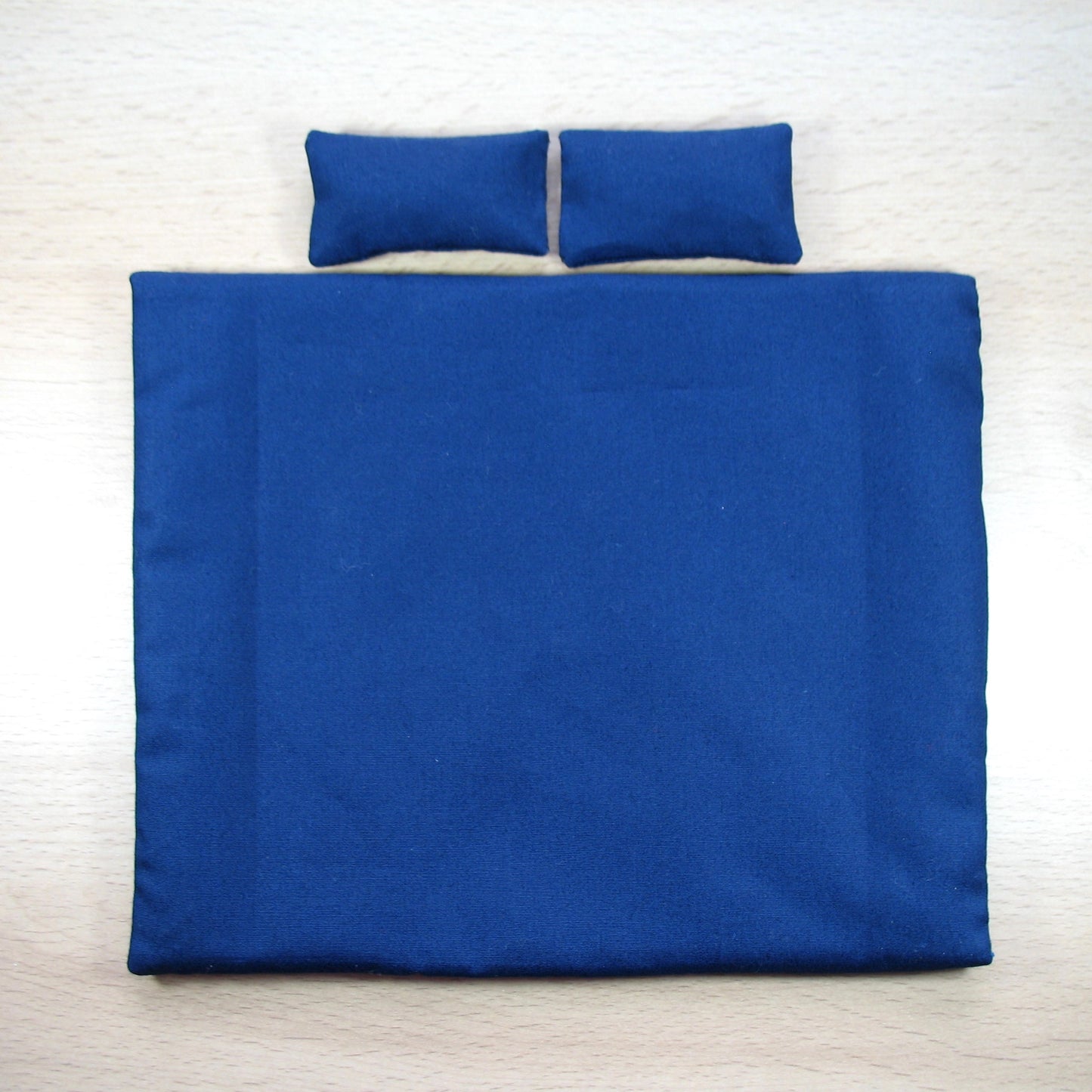 Blue and Purple Double Quilt and Pillows for 1:12 Dollhouse