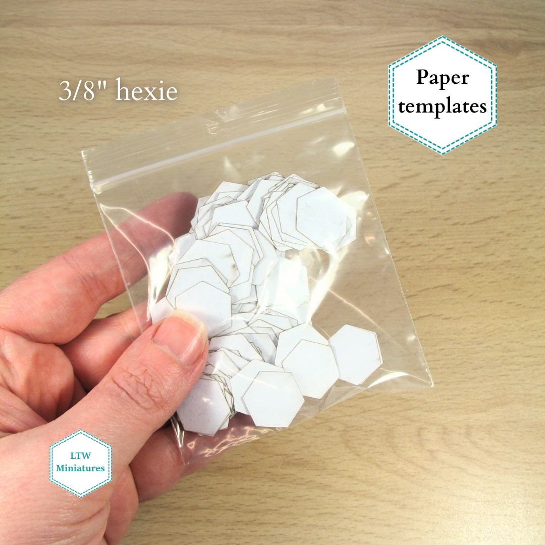 HEXAGON English paper piecing templates for making dollhouse quilts