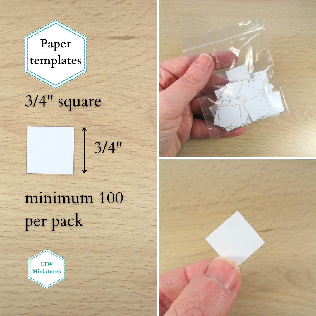 SQUARES English paper piecing templates for making dollhouse quilts