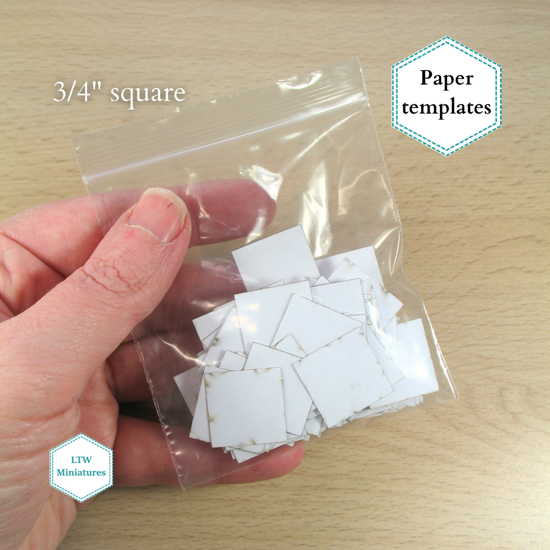 SQUARES English paper piecing templates for making dollhouse quilts