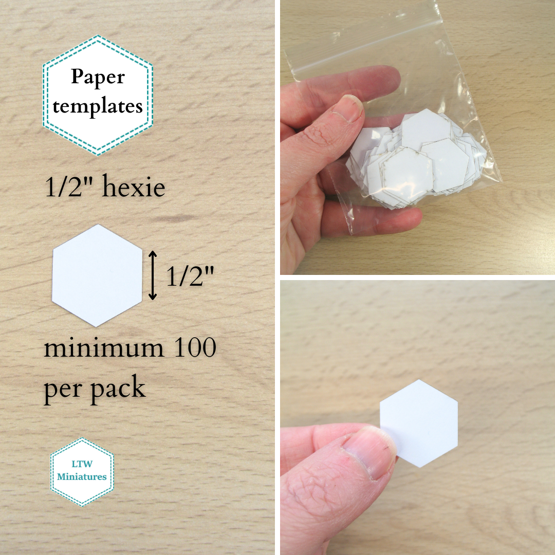 HEXAGON English paper piecing templates for making dollhouse quilts
