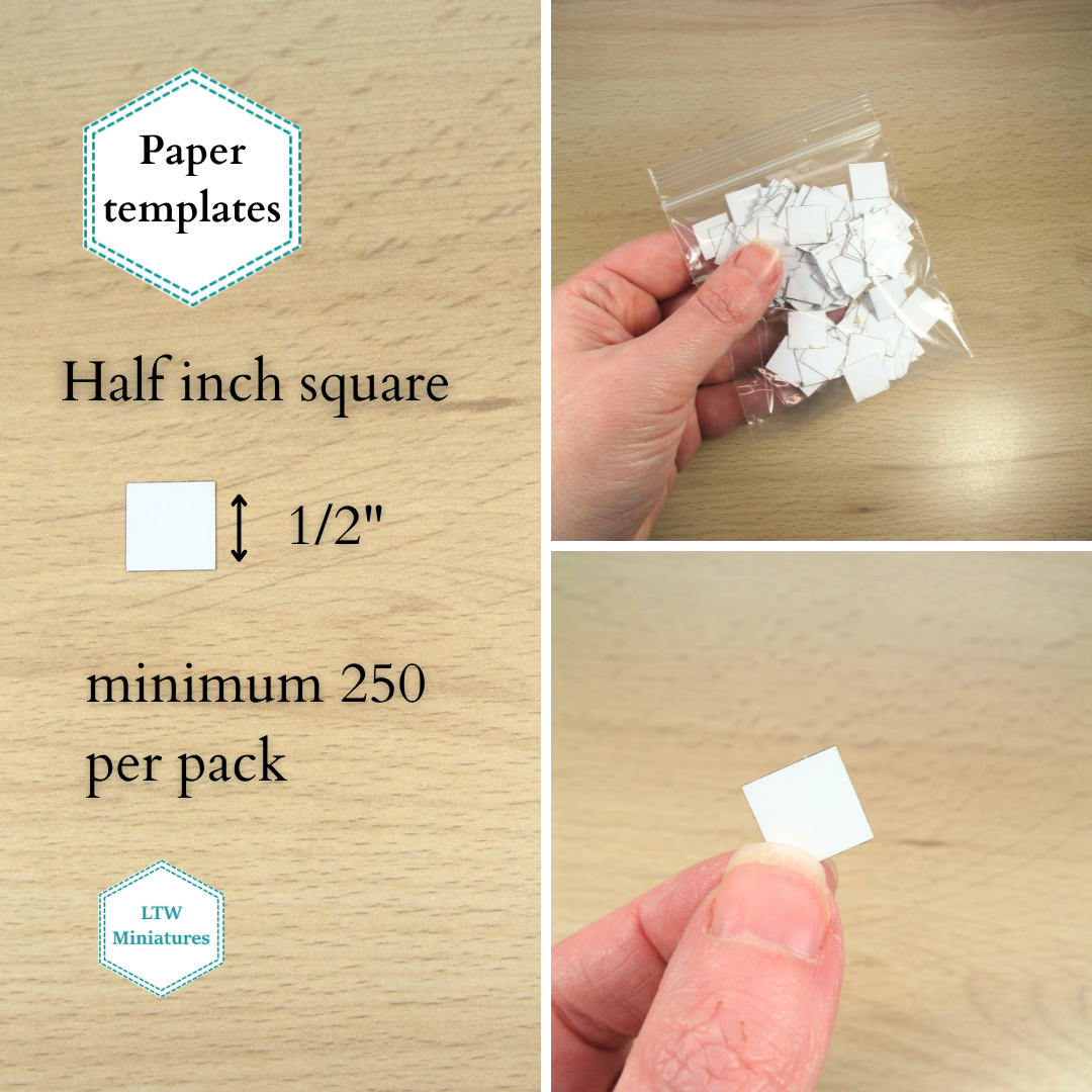 SQUARES English paper piecing templates for making dollhouse quilts