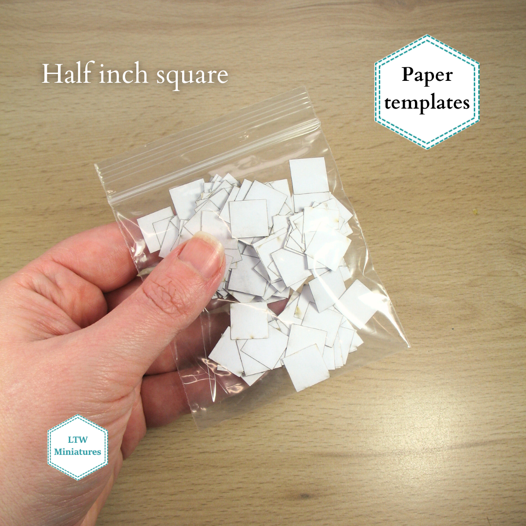 SQUARES English paper piecing templates for making dollhouse quilts