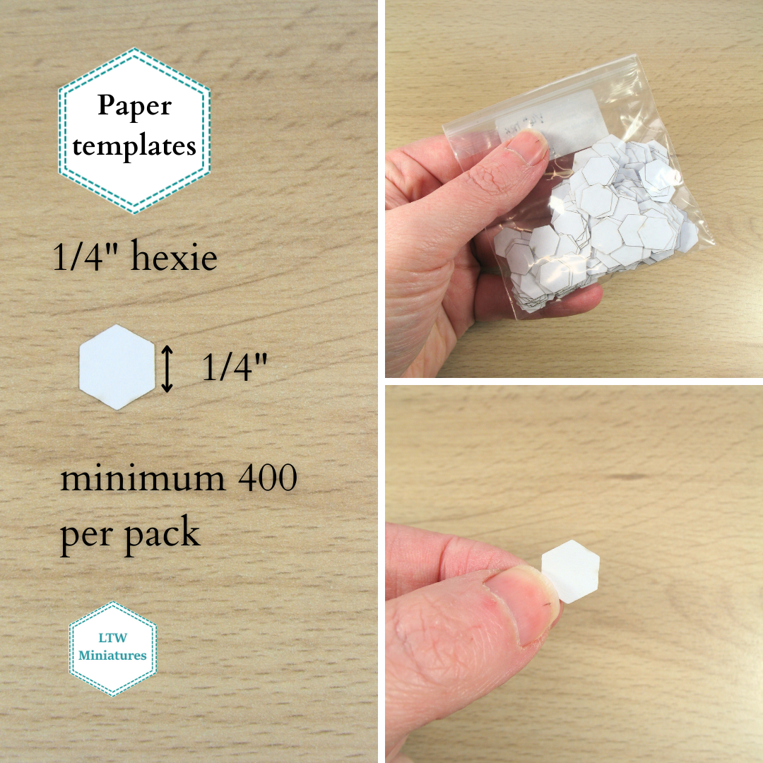 HEXAGON English paper piecing templates for making dollhouse quilts
