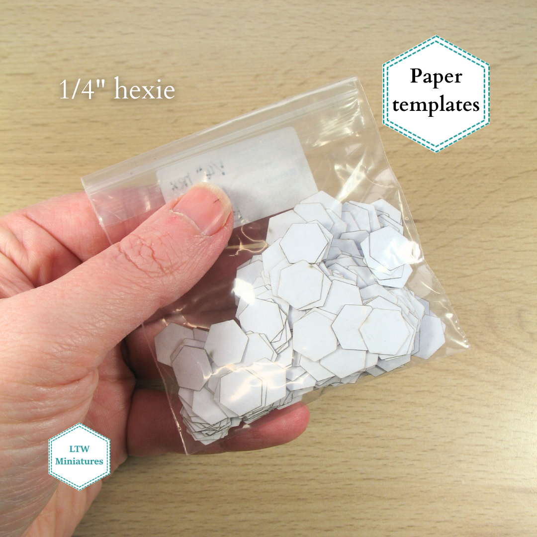 HEXAGON English paper piecing templates for making dollhouse quilts