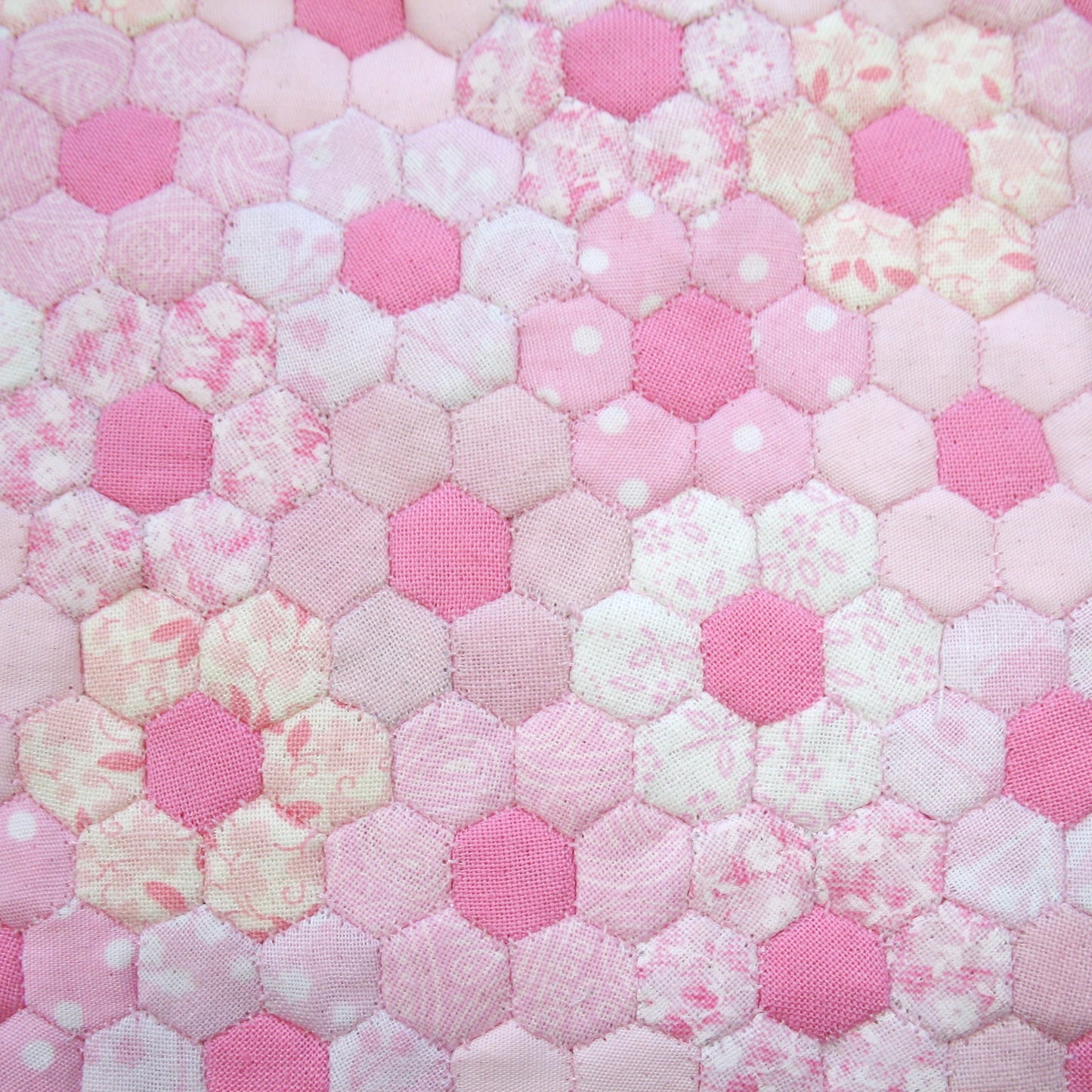 Pink Flowers Single Quilt and Pillows for 1:12 Dollhouse