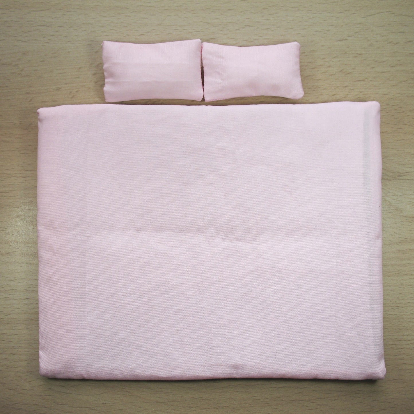 Pastel Pink Heart Double Quilt and Pillows for 1:12 Dollhouse