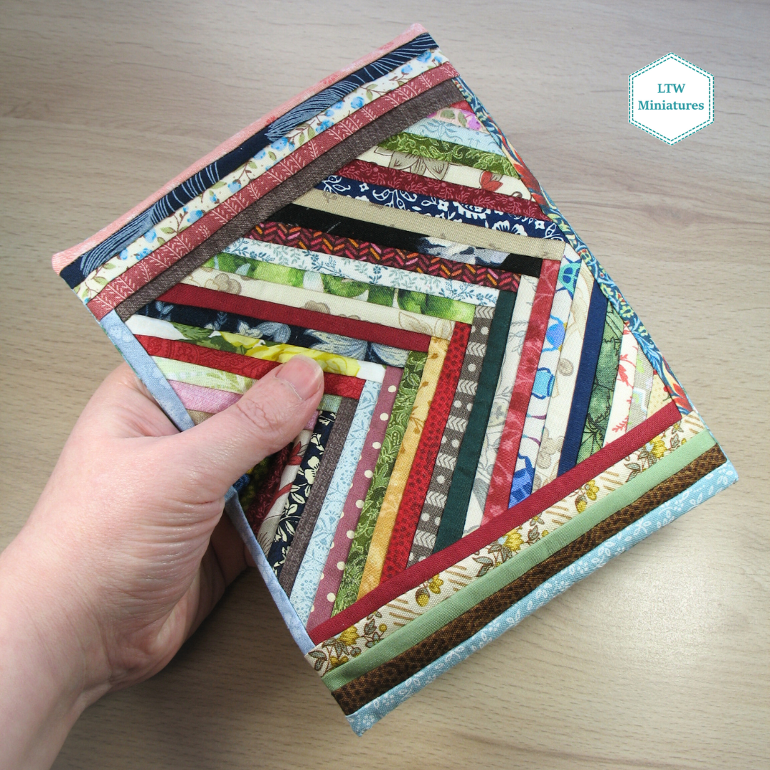Scrappy Chevron Dollhouse Miniature Quilt - 1:12 Scale