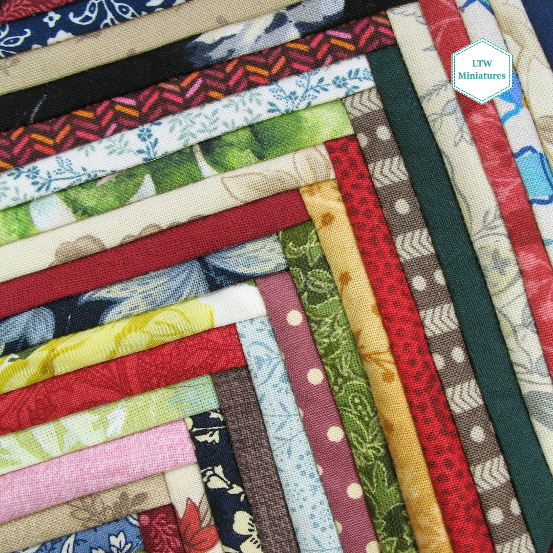 Scrappy Chevron Dollhouse Miniature Quilt - 1:12 Scale