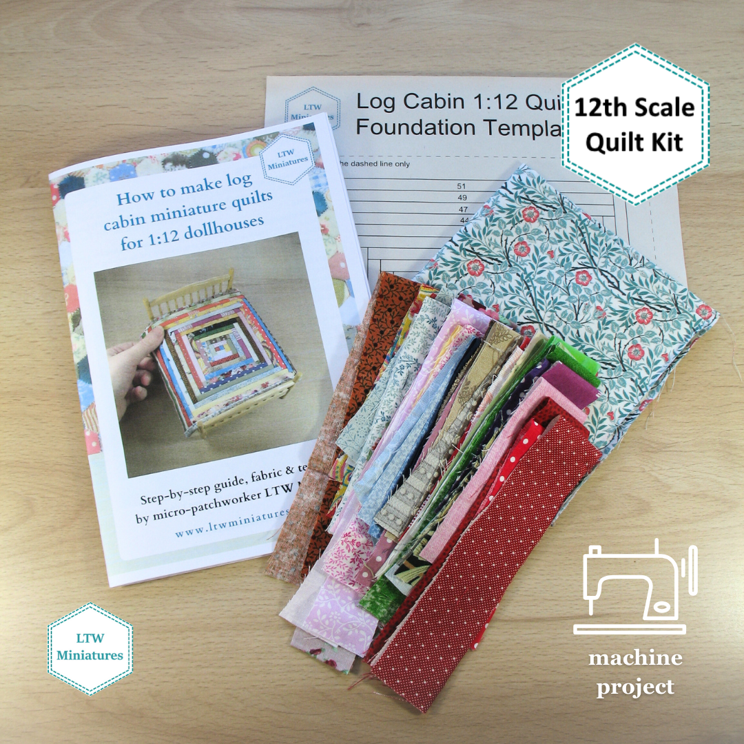 Scrappy Log Cabin 1:12 Quilt Kit