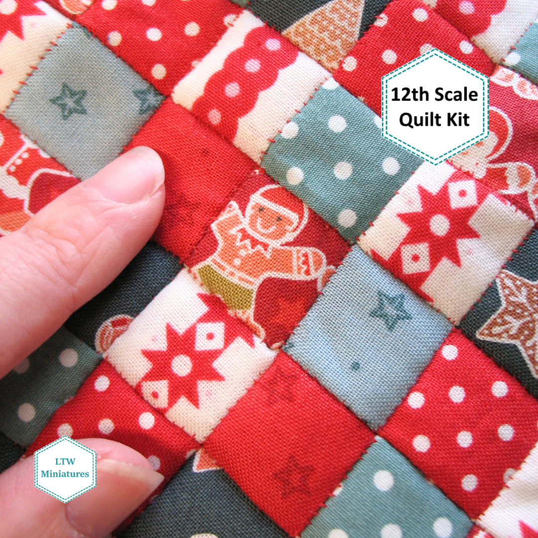 Christmas Scrappy Squares 1:12 Quilt Kit