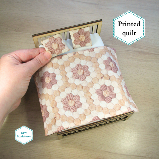 Brown and Cream Printed Quilt