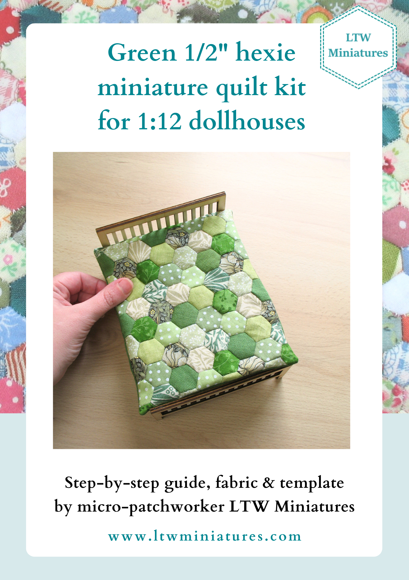 Green Hexies 1:12 Quilt Kit