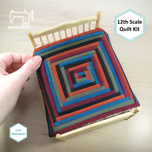 Dark Corduroy Log Cabin 1:12 Quilt Kit