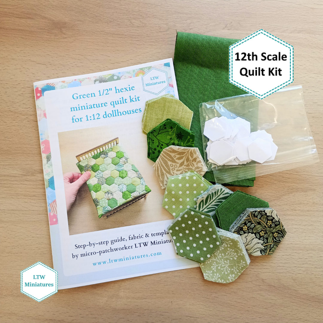 Green Hexies 1:12 Quilt Kit