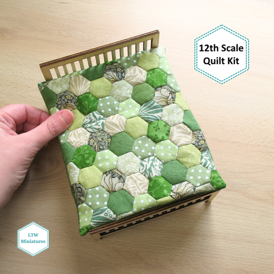 Green Hexies 1:12 Quilt Kit