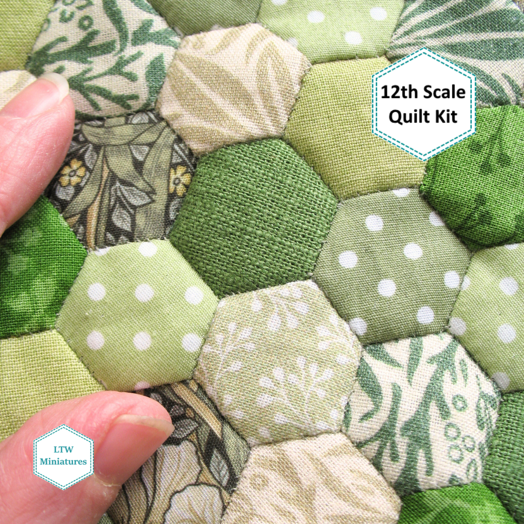Green Hexies 1:12 Quilt Kit