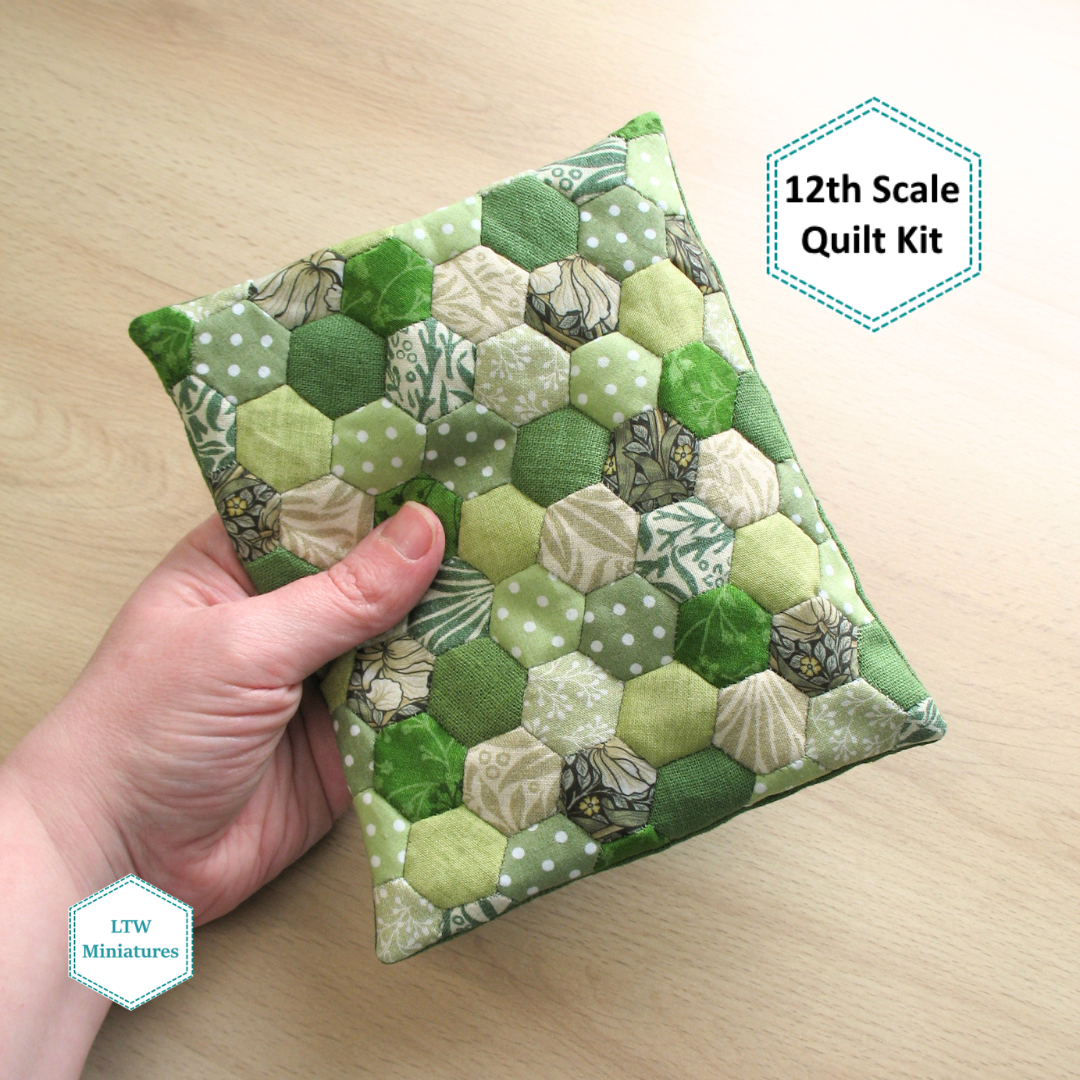 Green Hexies 1:12 Quilt Kit
