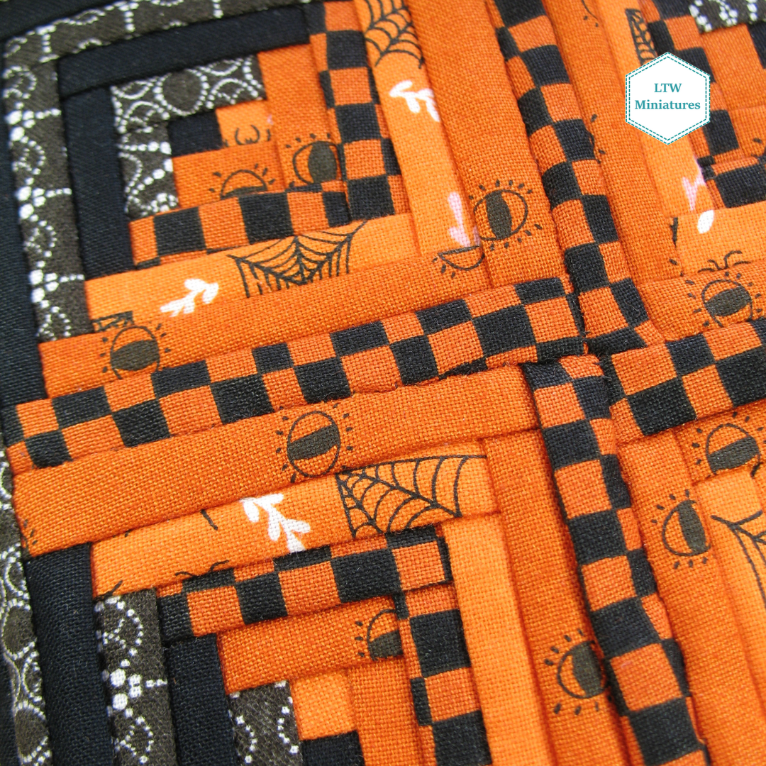 Halloween Double Quilt and Pillows for 1:12 Dollhouse
