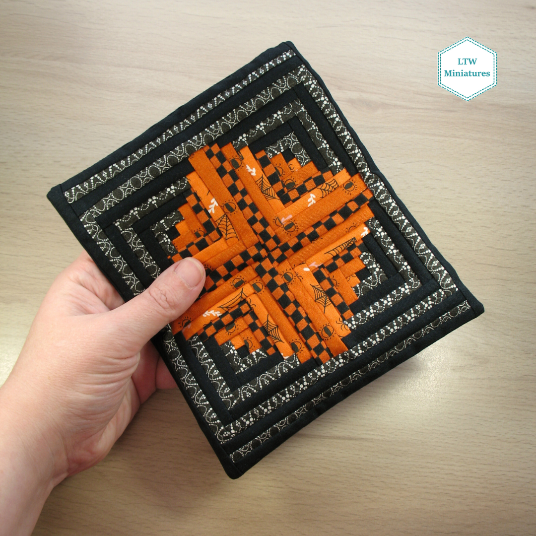 Halloween Double Quilt and Pillows for 1:12 Dollhouse