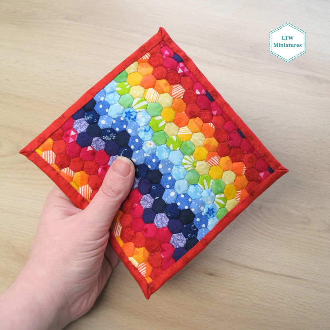 Rainbow Zigzag Single Quilt and Pillows for 1:12 Dollhouse