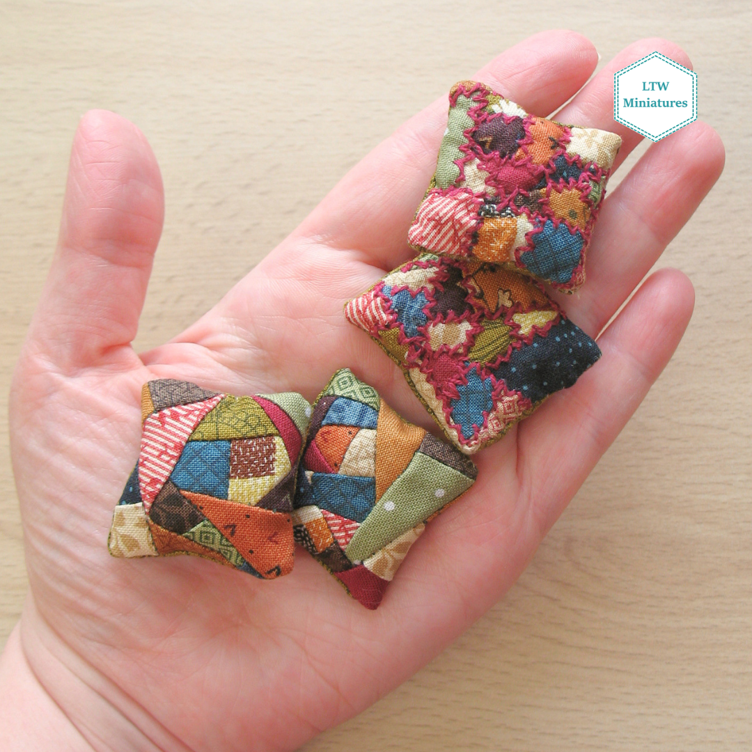 Victorian Crazy Patchwork Cushion for 1:12 Dollhouse