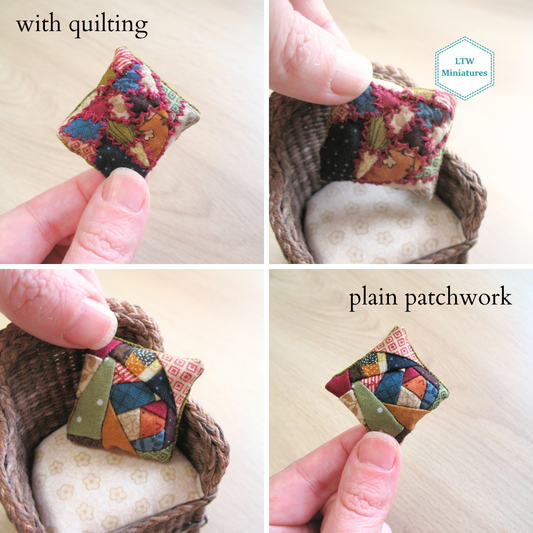 Victorian Crazy Patchwork Cushion for 1:12 Dollhouse