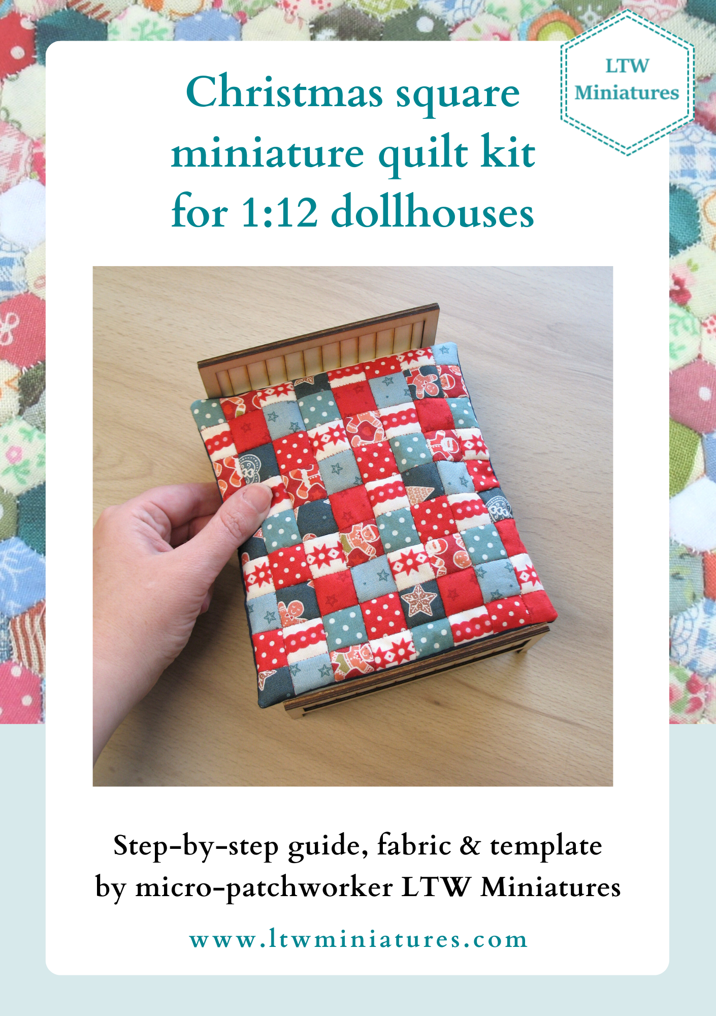 Christmas Scrappy Squares 1:12 Quilt Kit