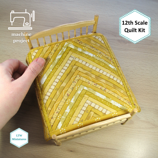 Mustard Yellow Chevron 1:12 Mini Quilt Kit