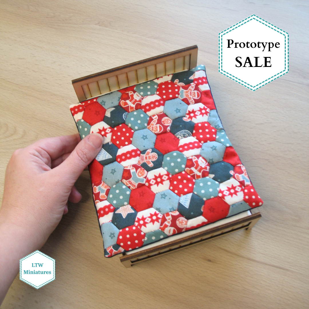 Prototype SALE - Christmas Hexies Dollhouse Quilt