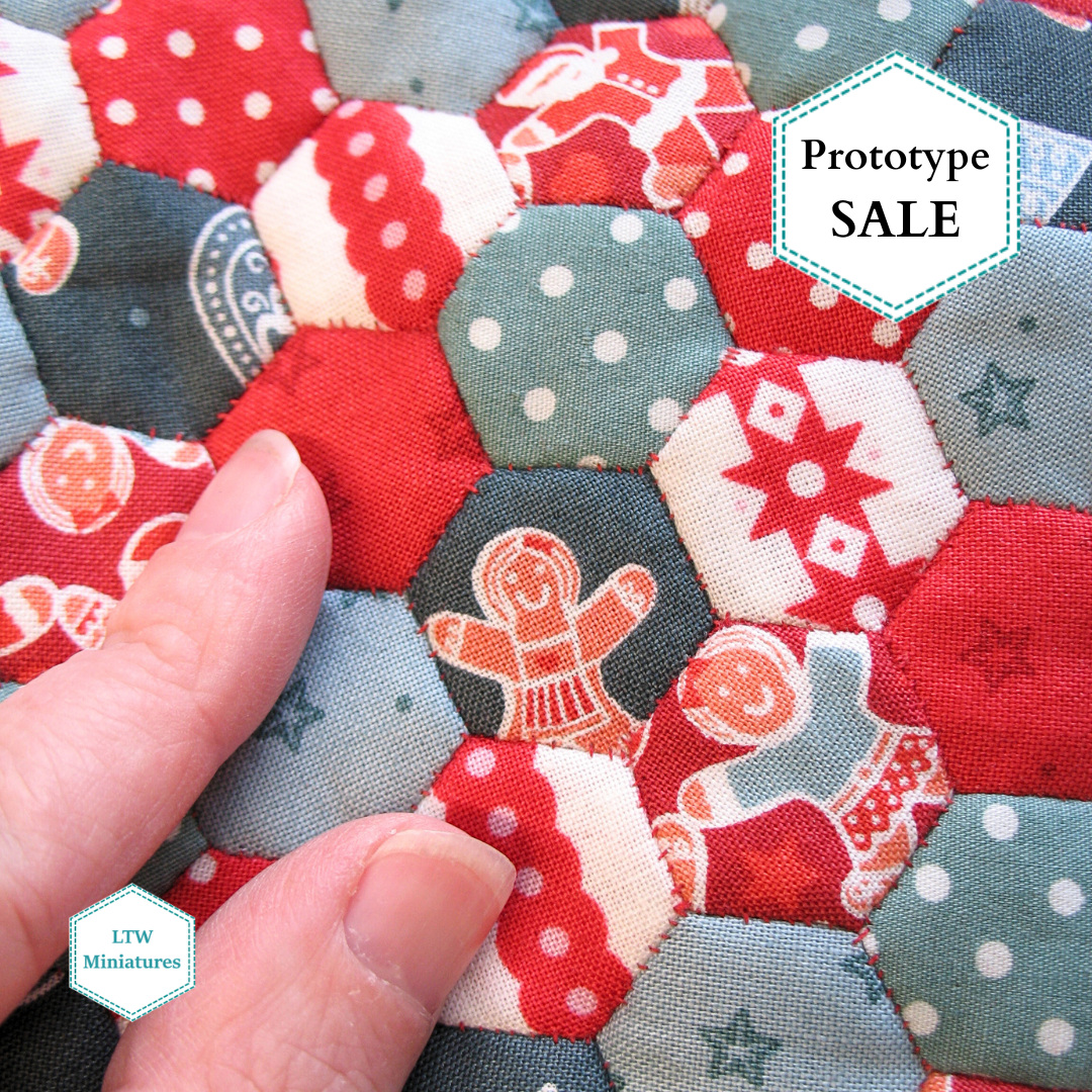 Prototype SALE - Christmas Hexies Dollhouse Quilt