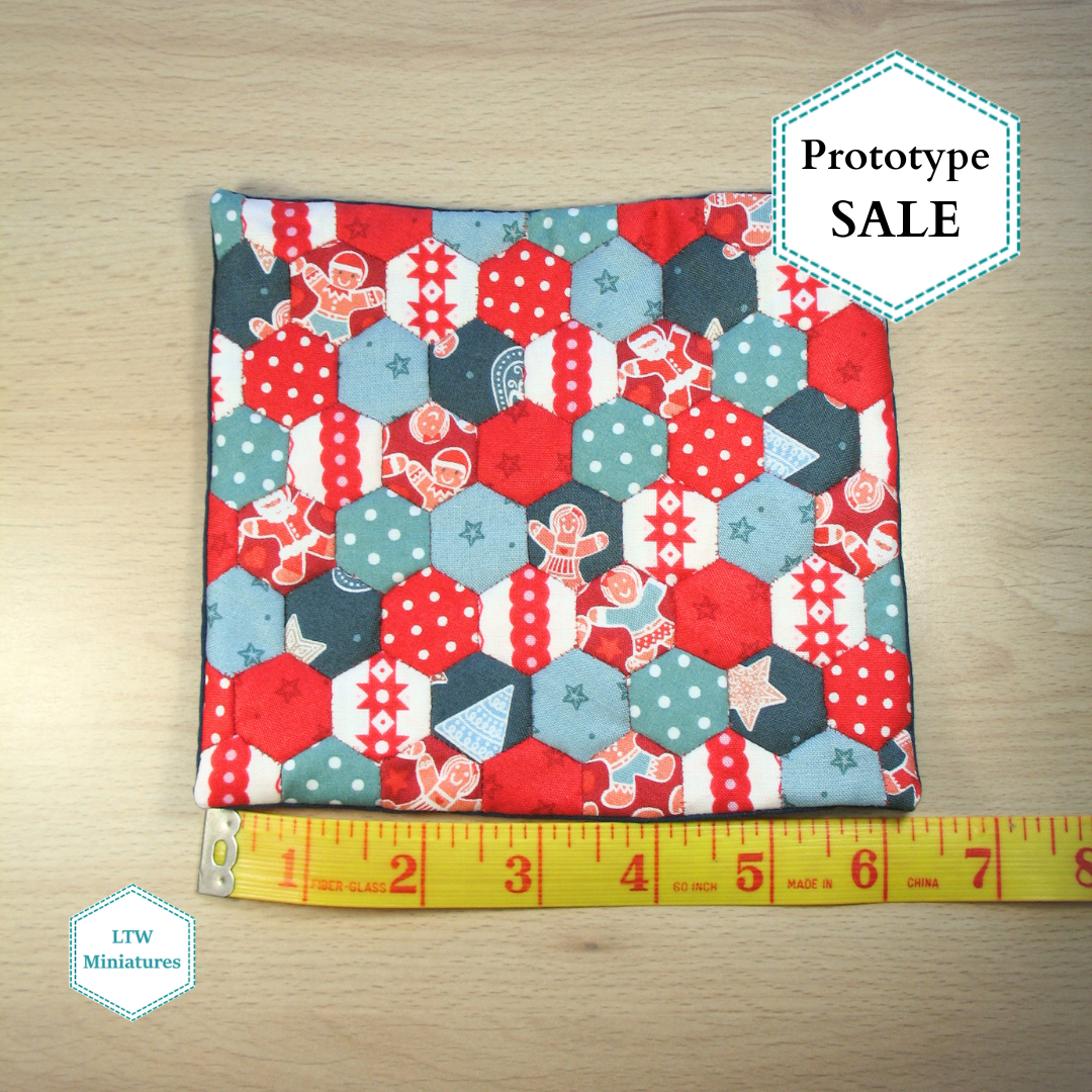 Prototype SALE - Christmas Hexies Dollhouse Quilt