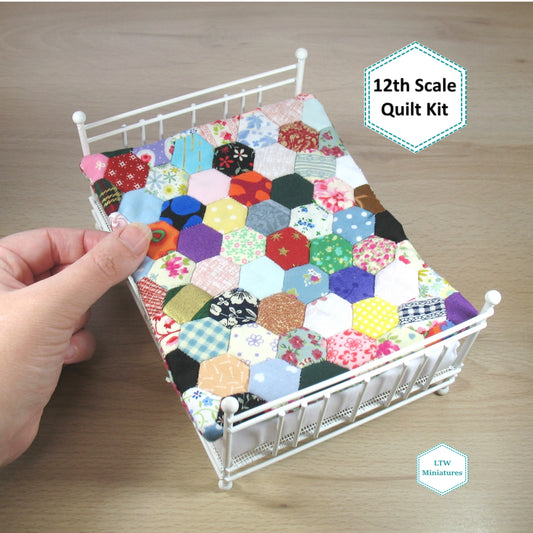 Scrappy Hexies 1:12 Quilt Kit